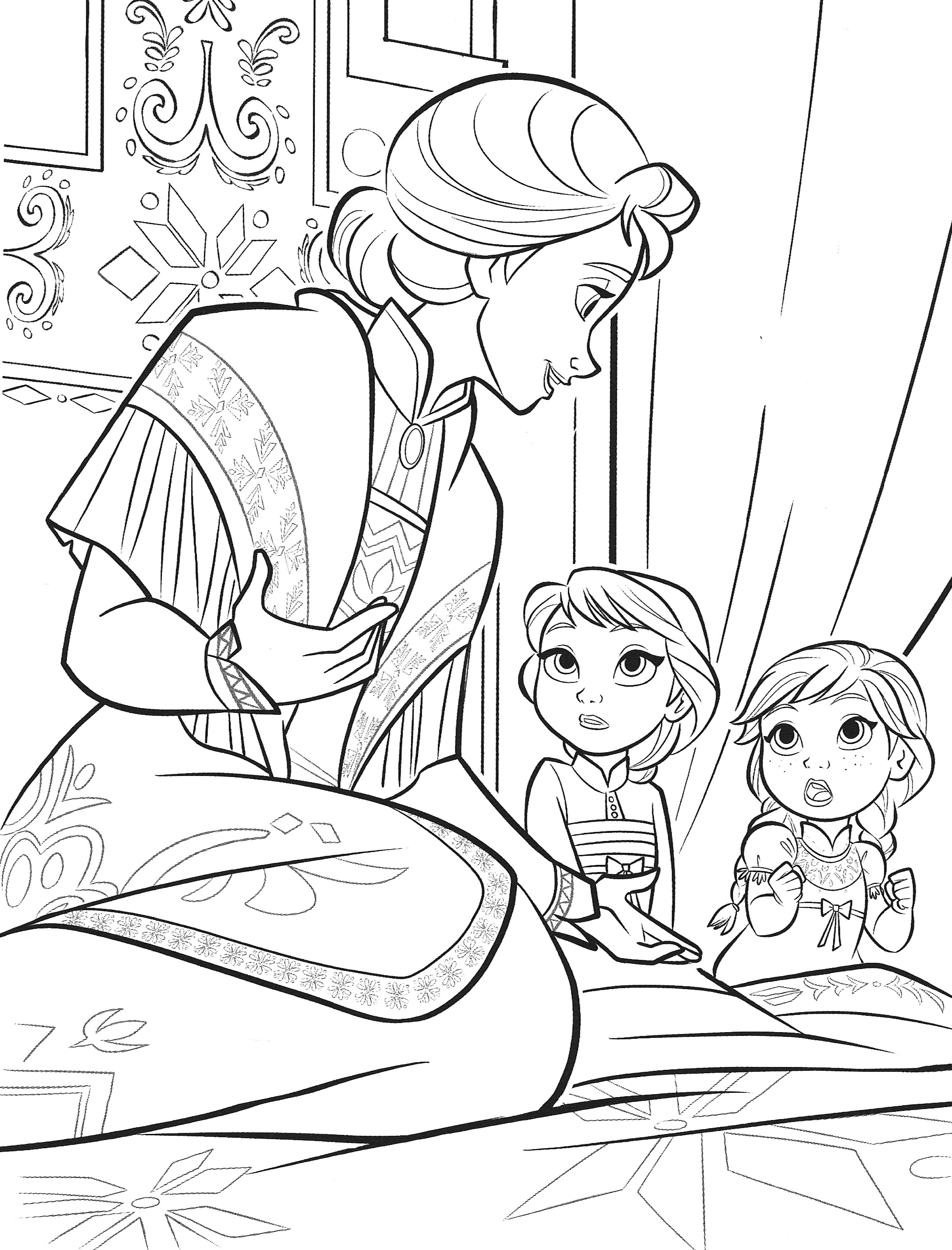 Elsa and Anna Coloring Pages Free Printable 113