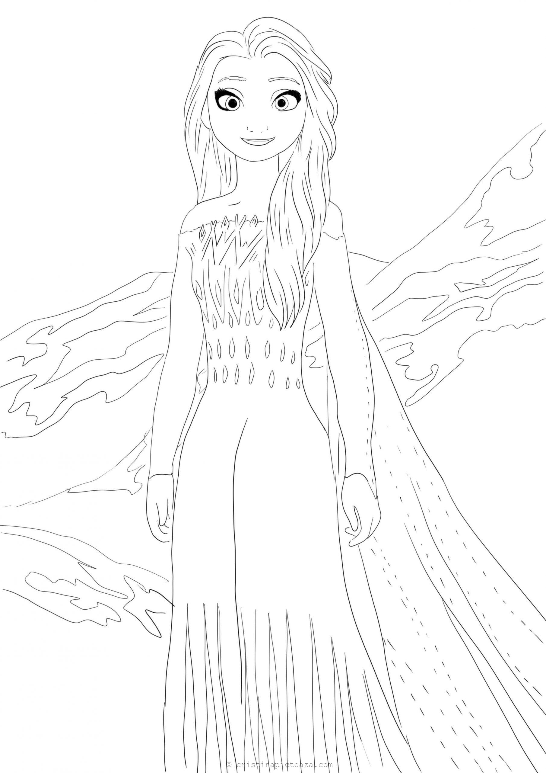 Elsa and Anna Coloring Pages Free Printable 115