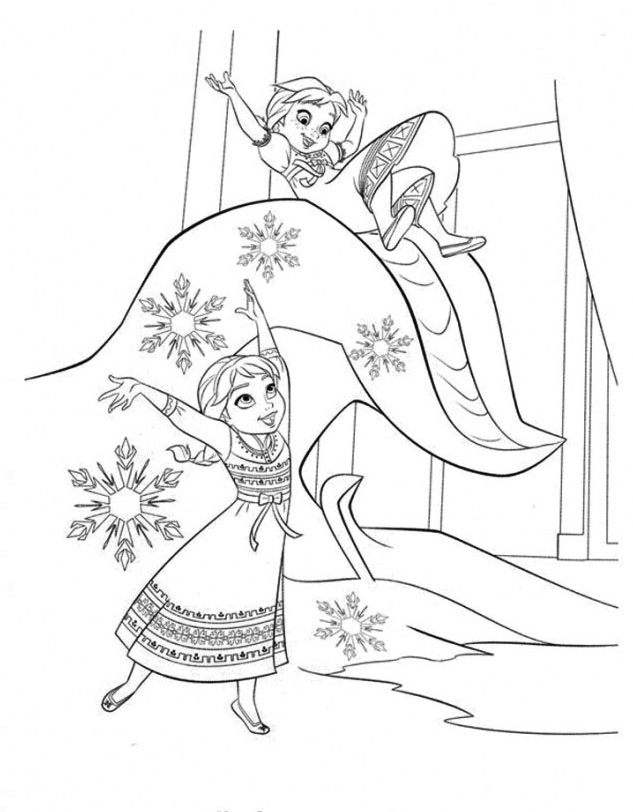 Elsa and Anna Coloring Pages Free Printable 117