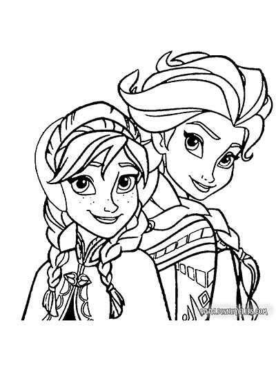 Elsa and Anna Coloring Pages Free Printable 118