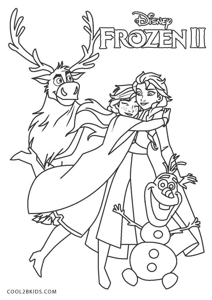 Elsa and Anna Coloring Pages Free Printable 120