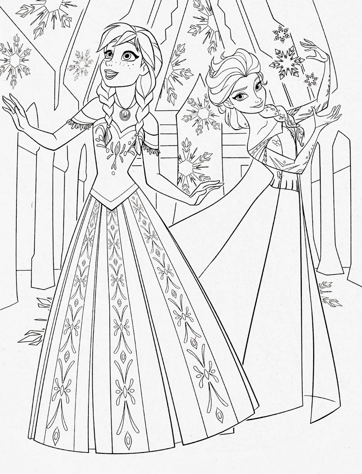 Elsa and Anna Coloring Pages Free Printable 125