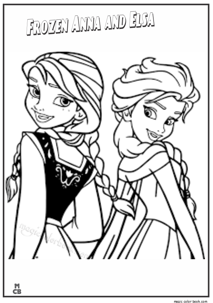 Elsa and Anna Coloring Pages Free Printable 13