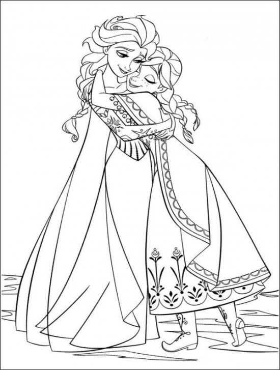 Elsa and Anna Coloring Pages Free Printable 131