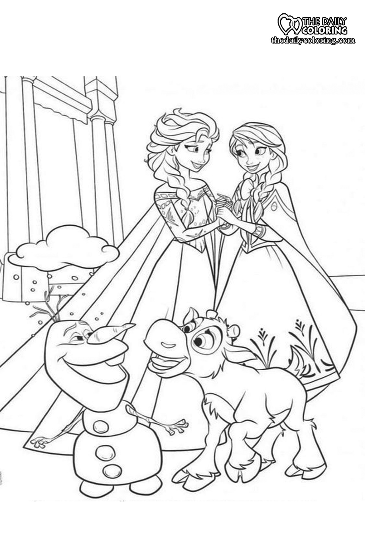 Elsa and Anna Coloring Pages Free Printable 133