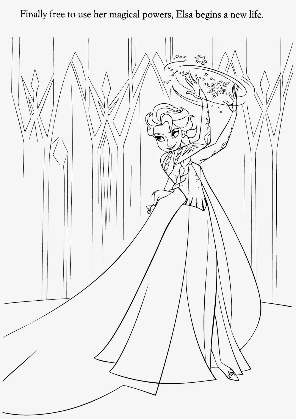 Elsa and Anna Coloring Pages Free Printable 135