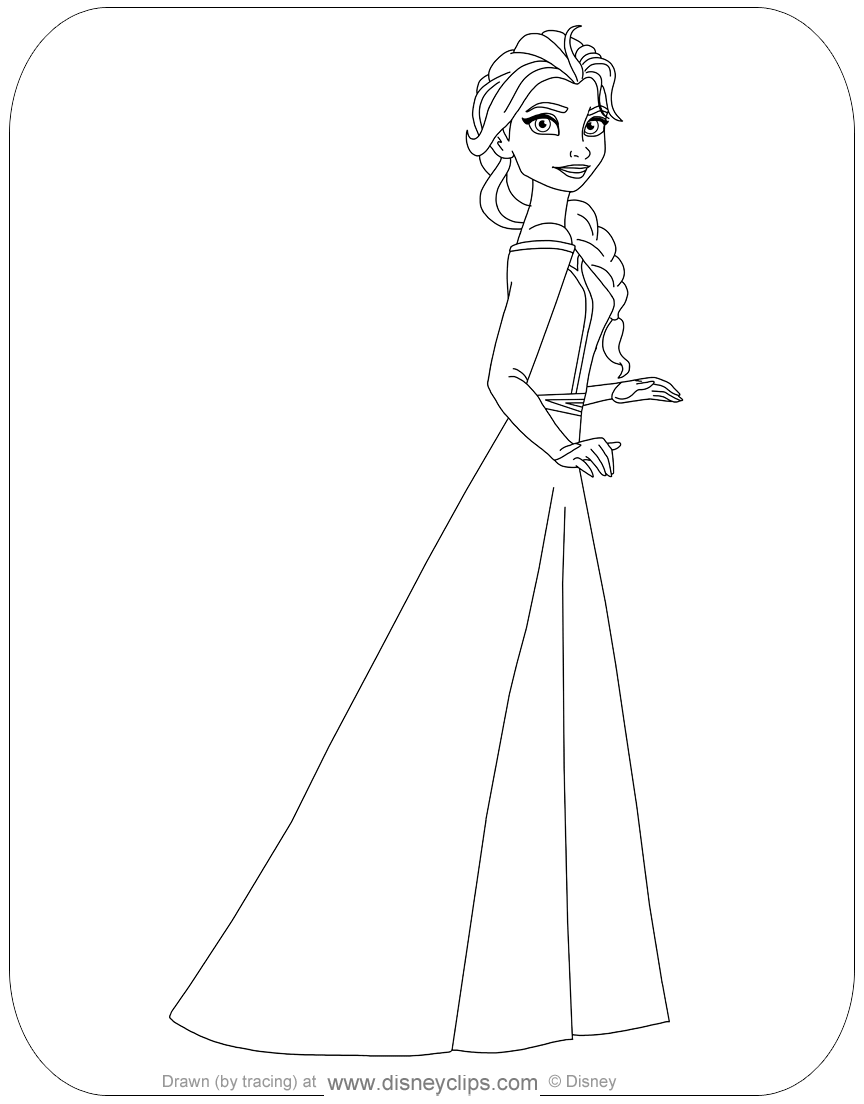 Elsa and Anna Coloring Pages Free Printable 139