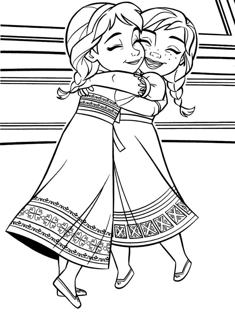 Elsa and Anna Coloring Pages Free Printable 142