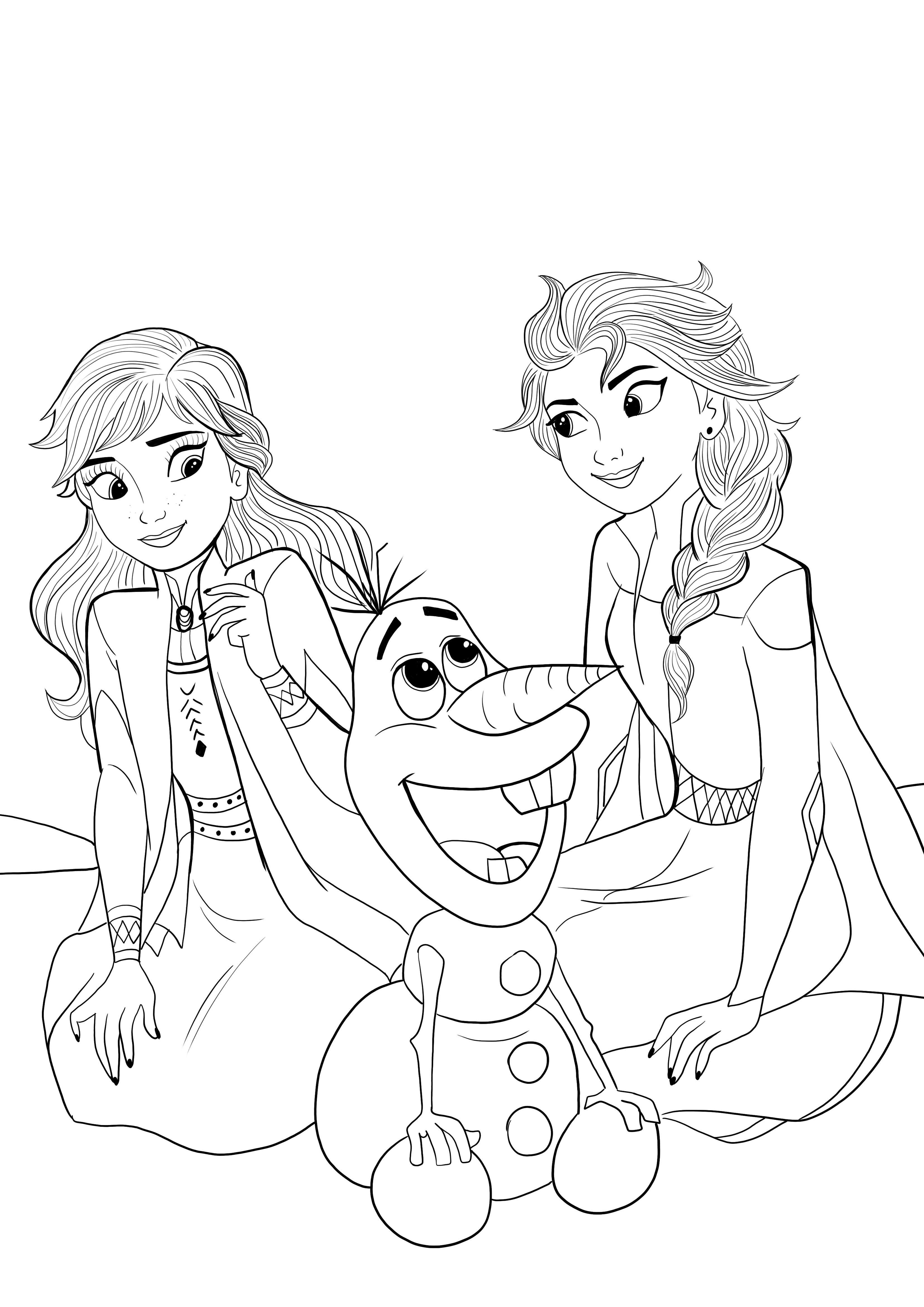 Elsa and Anna Coloring Pages Free Printable 15