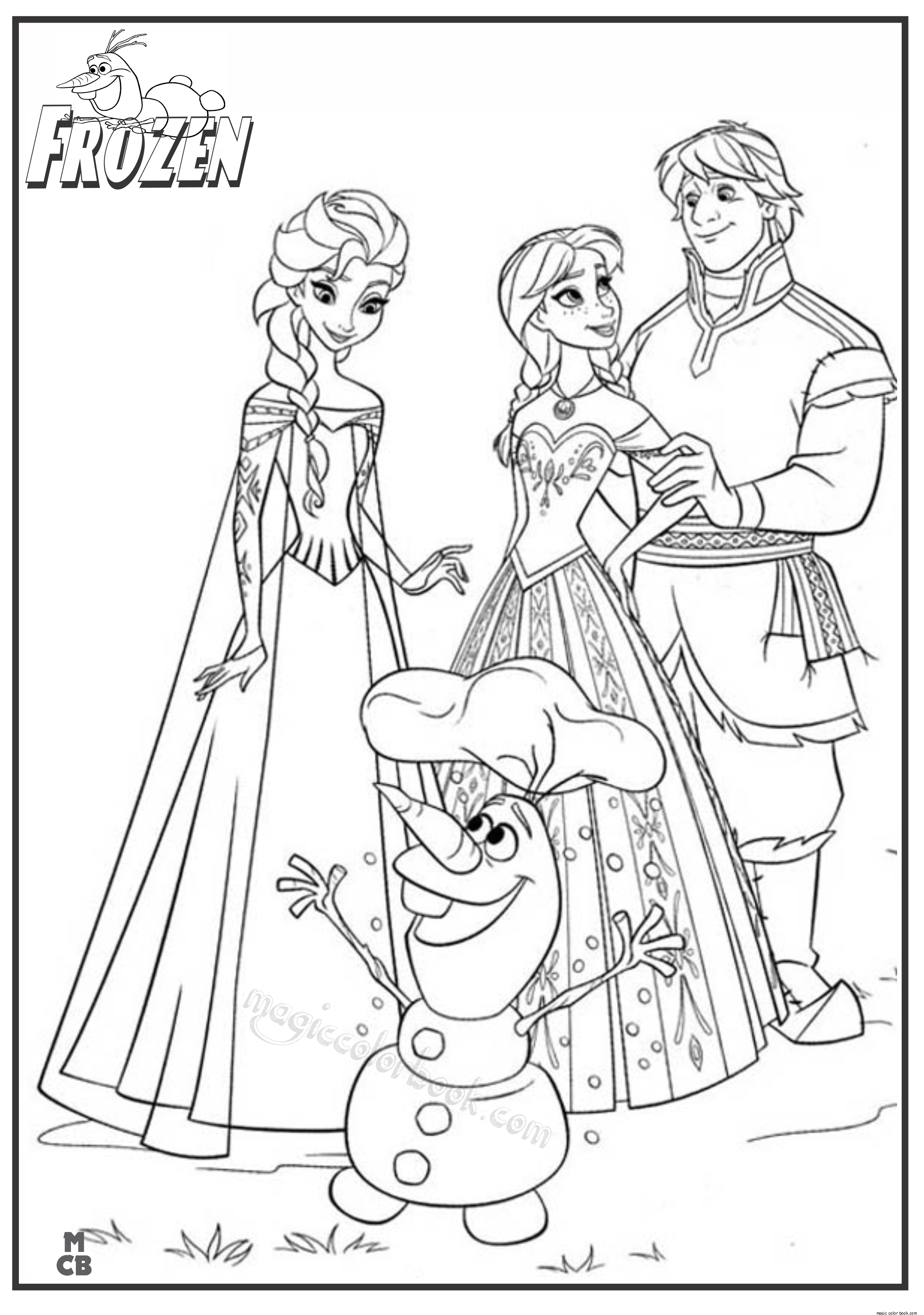 Elsa and Anna Coloring Pages Free Printable 154