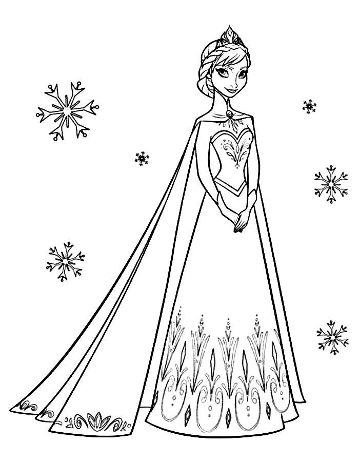 Elsa and Anna Coloring Pages Free Printable 155