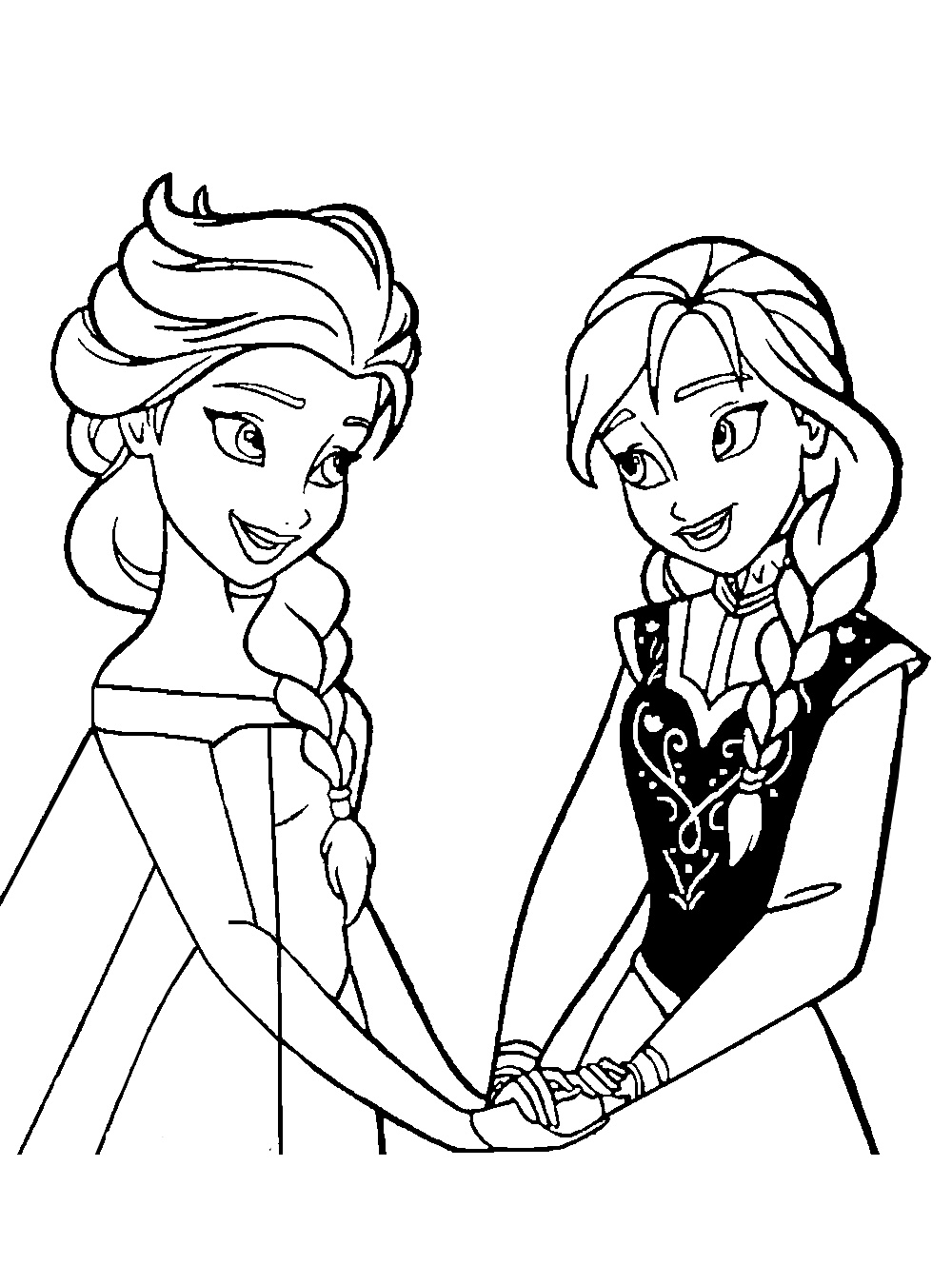 Elsa and Anna Coloring Pages Free Printable 156