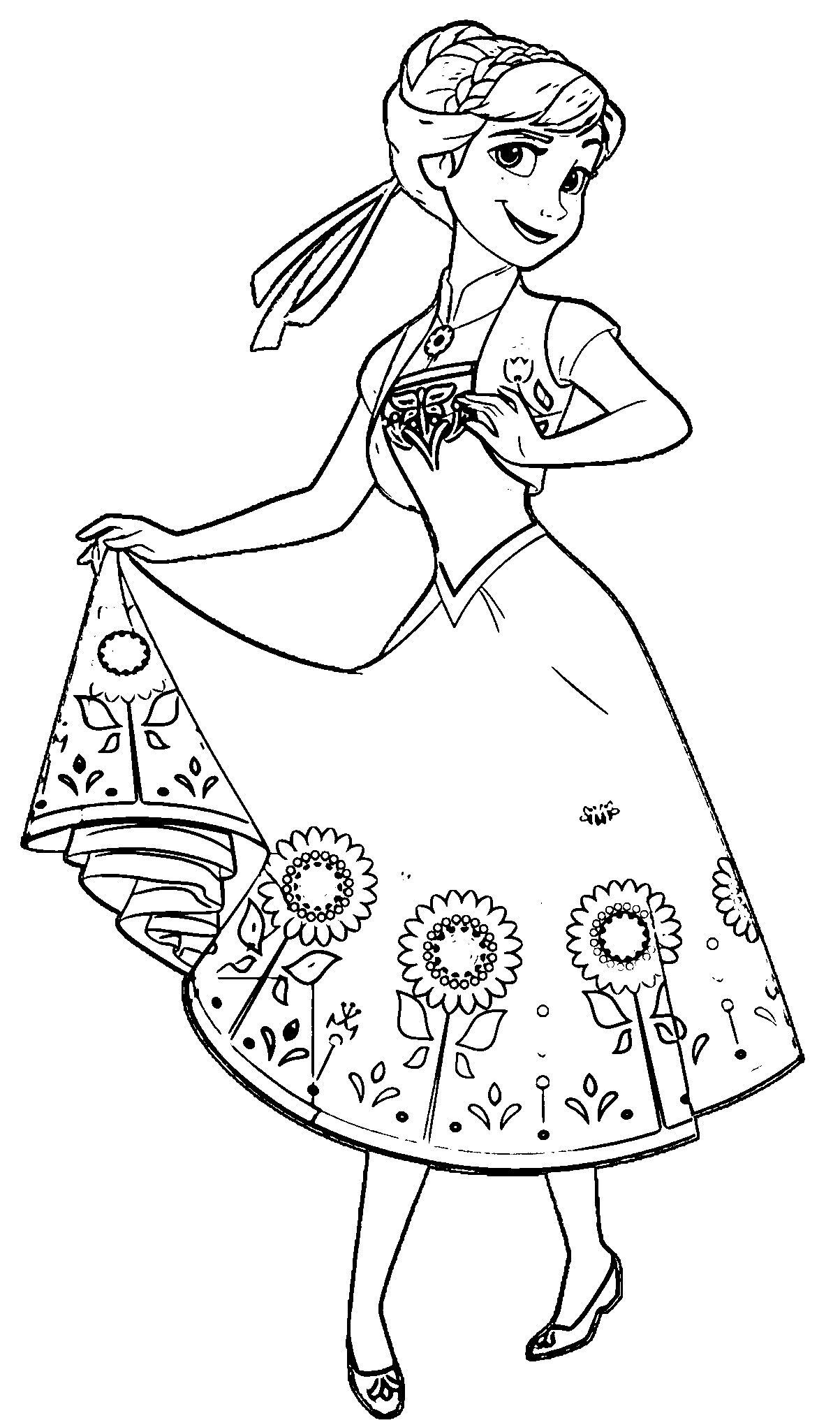 Elsa and Anna Coloring Pages Free Printable 158