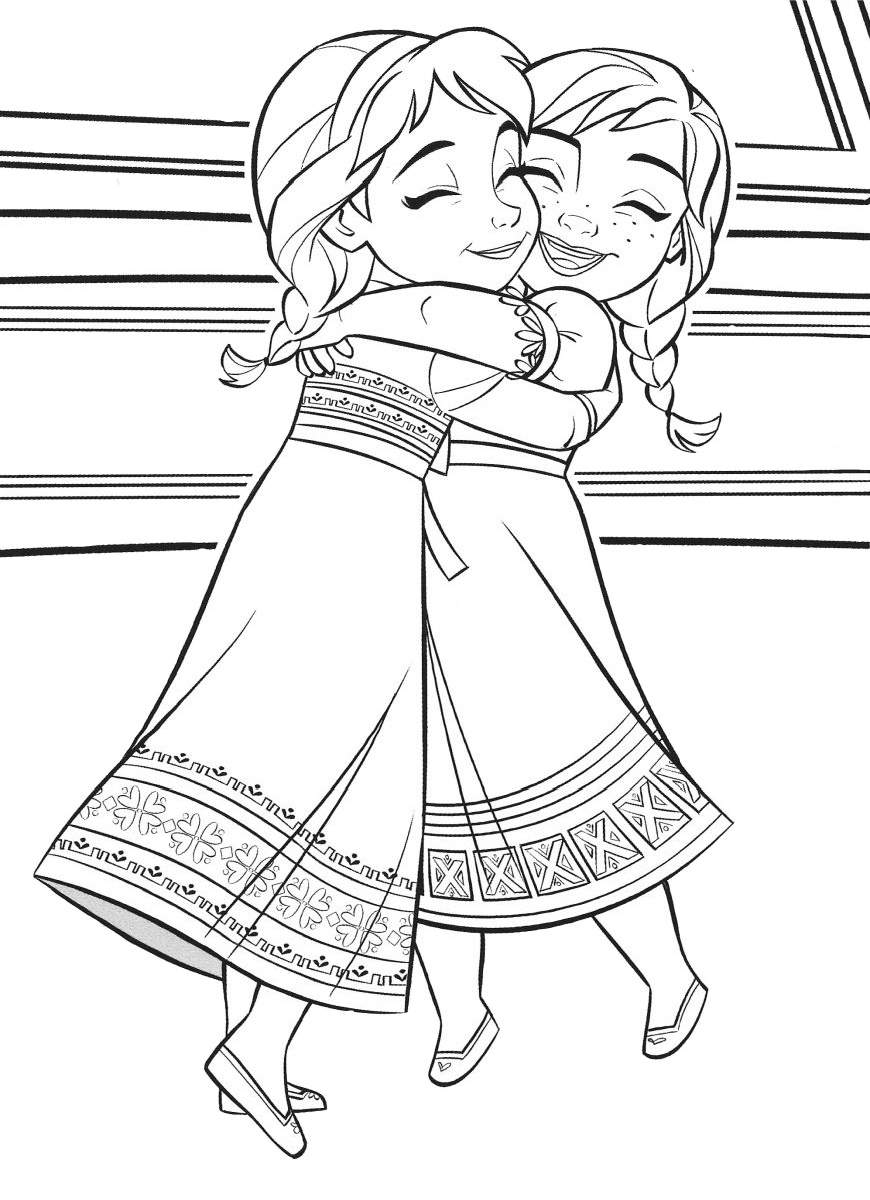 Elsa and Anna Coloring Pages Free Printable 16