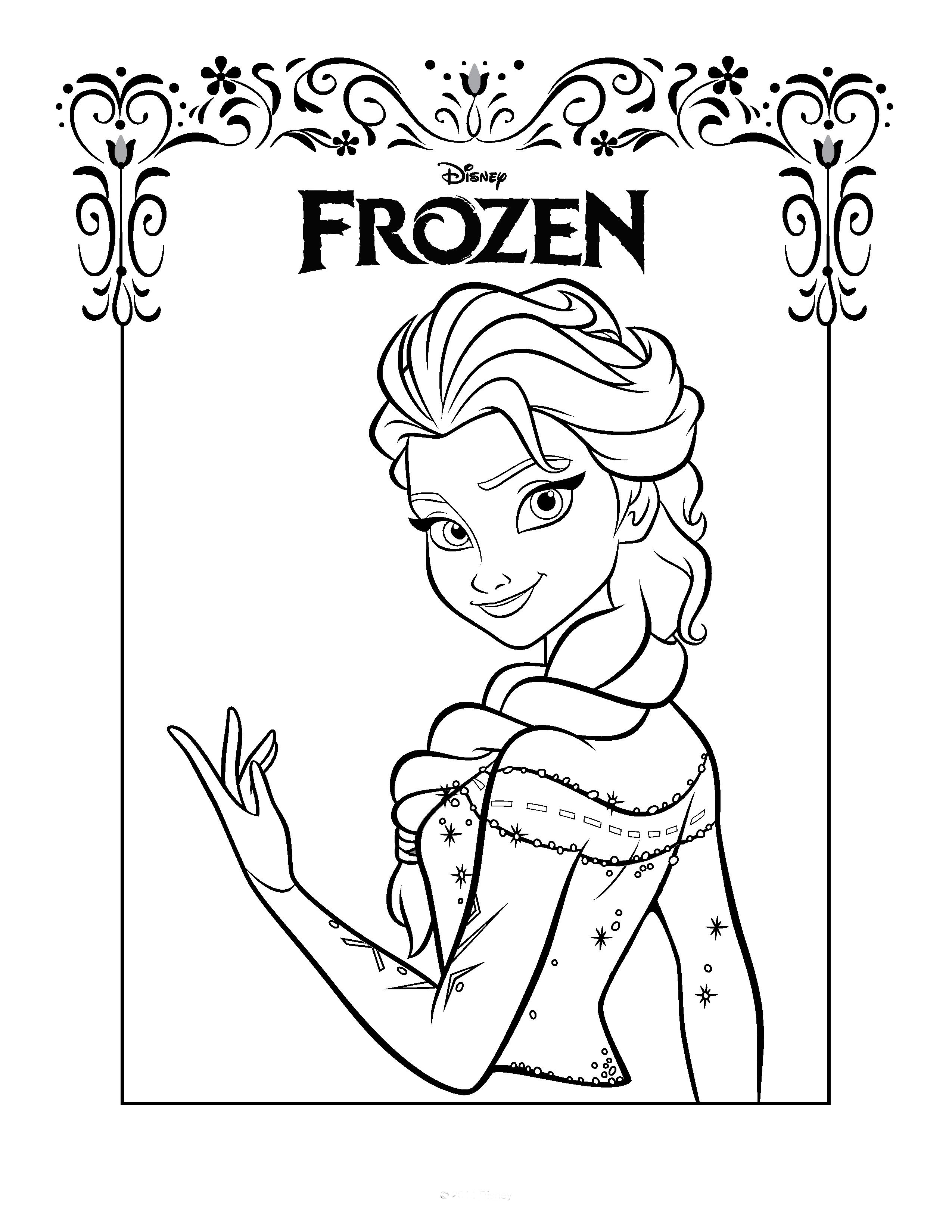 Elsa and Anna Coloring Pages Free Printable 169