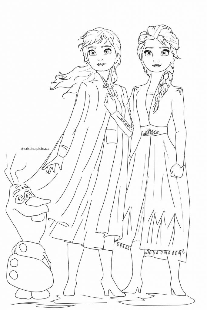 Elsa and Anna Coloring Pages Free Printable 174