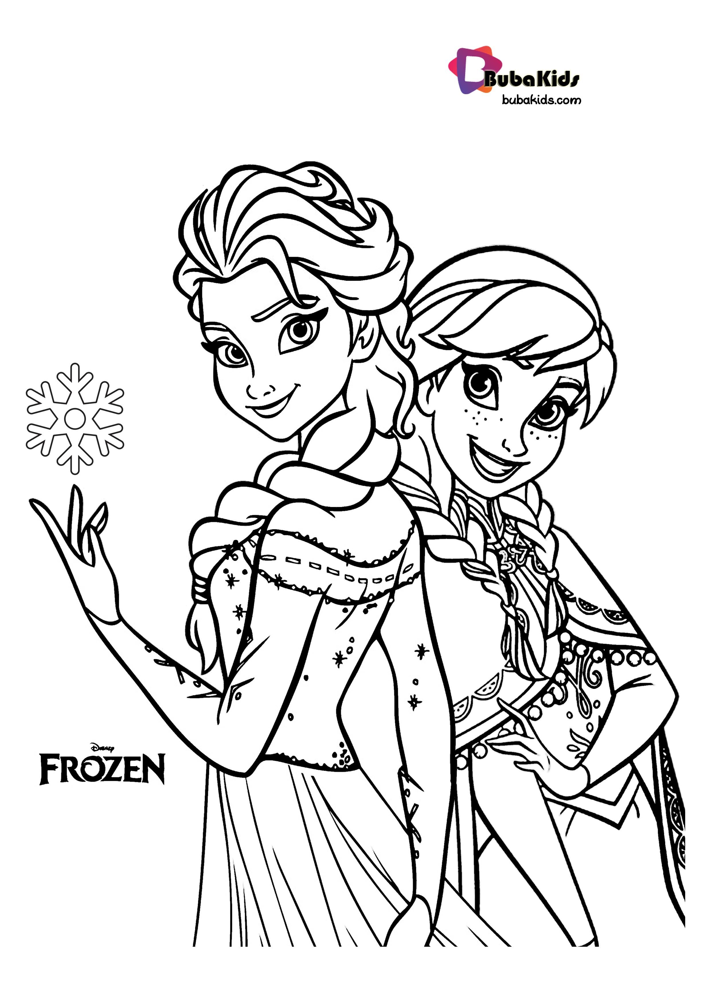 Elsa and Anna Coloring Pages Free Printable 18