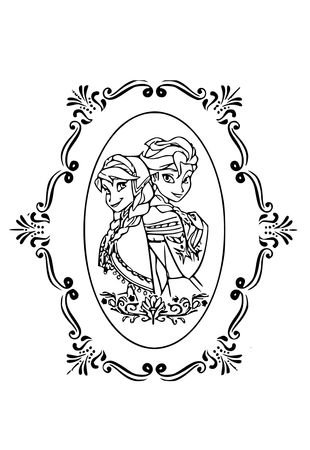 Elsa and Anna Coloring Pages Free Printable 187