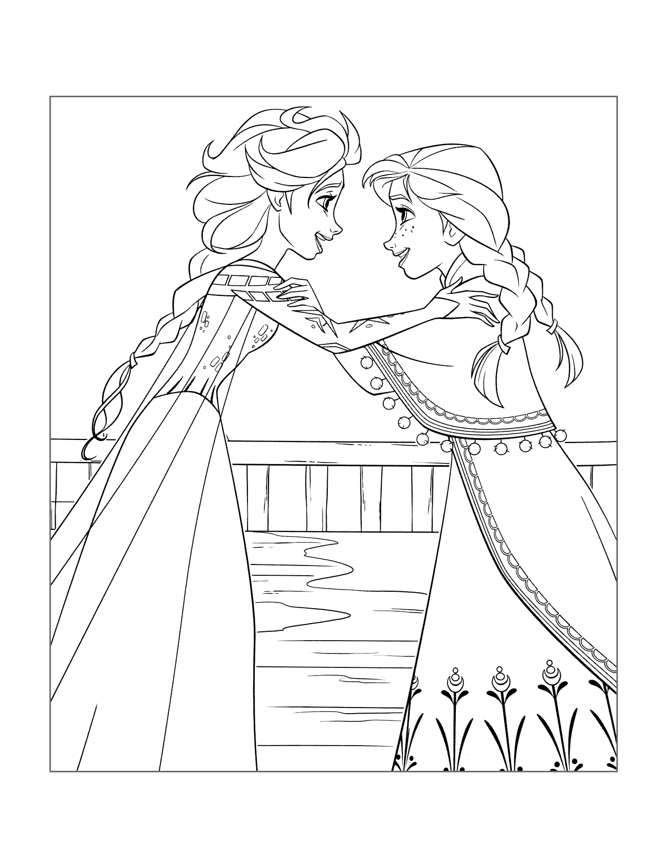 Elsa and Anna Coloring Pages Free Printable 190