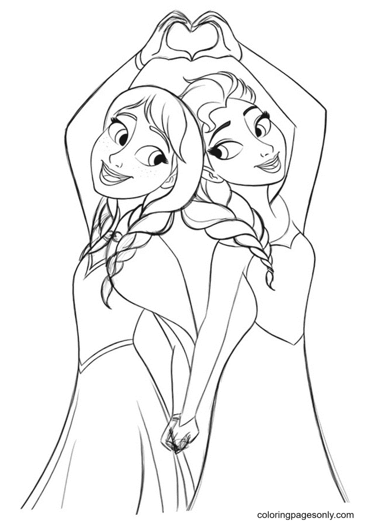 Elsa and Anna Coloring Pages Free Printable 194