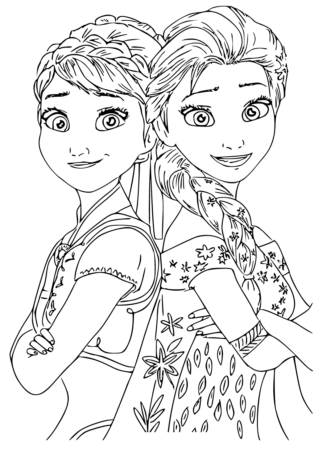 Elsa and Anna Coloring Pages Free Printable 196