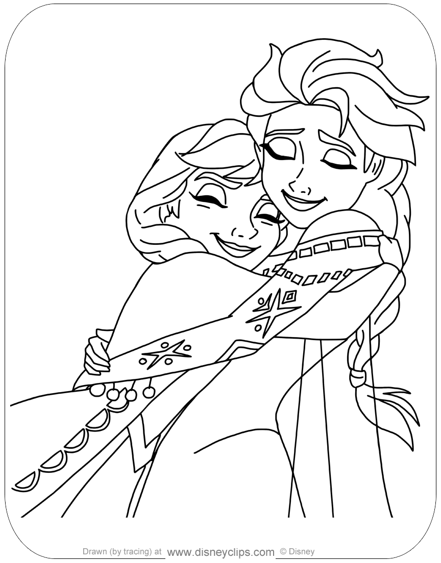 Elsa and Anna Coloring Pages Free Printable 197