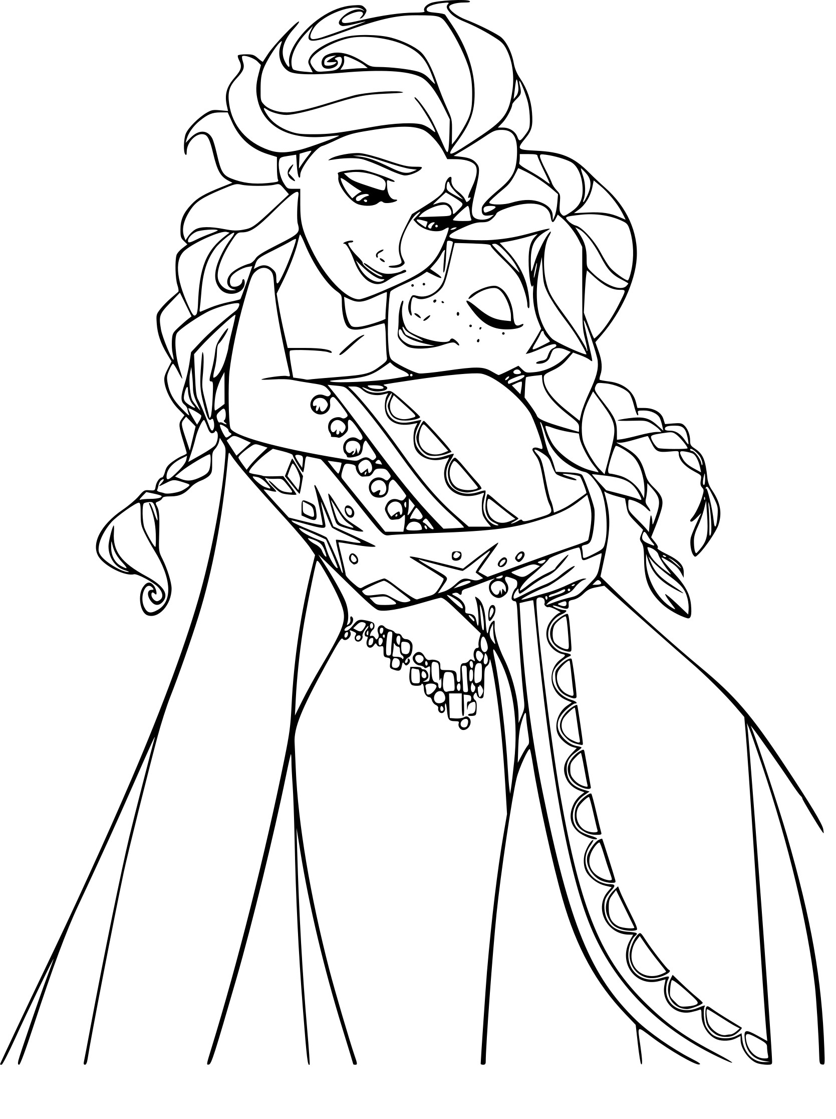 Elsa and Anna Coloring Pages Free Printable 200