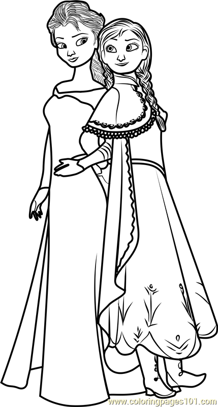 Elsa and Anna Coloring Pages Free Printable 25