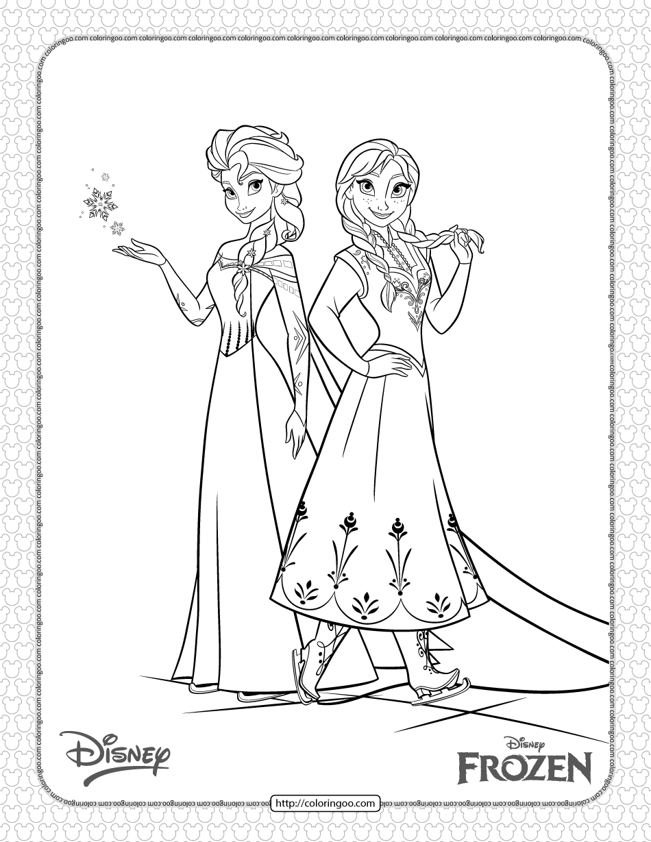 Elsa and Anna Coloring Pages Free Printable 27