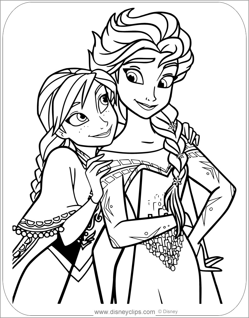 Elsa and Anna Coloring Pages Free Printable 31