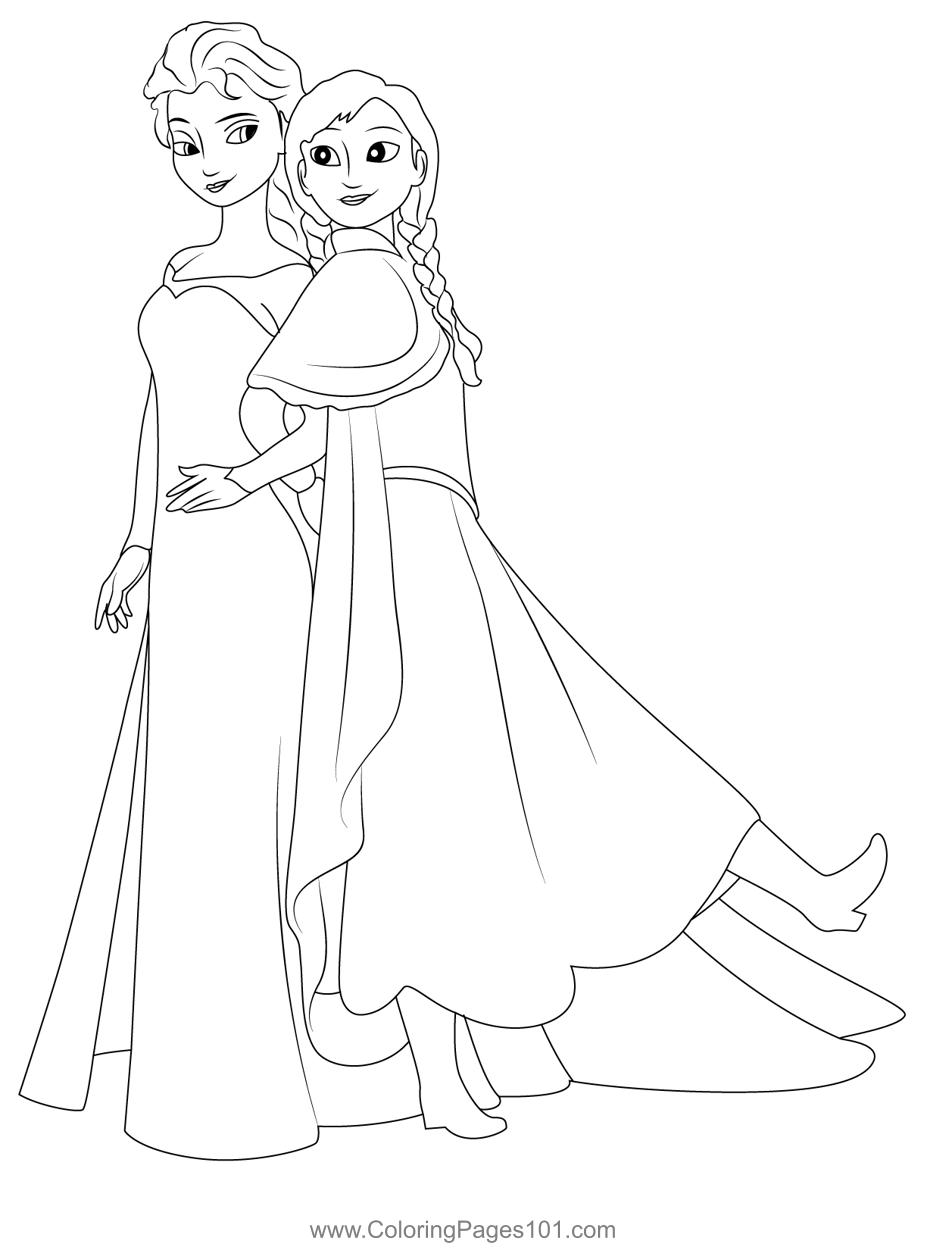 Elsa and Anna Coloring Pages Free Printable 32