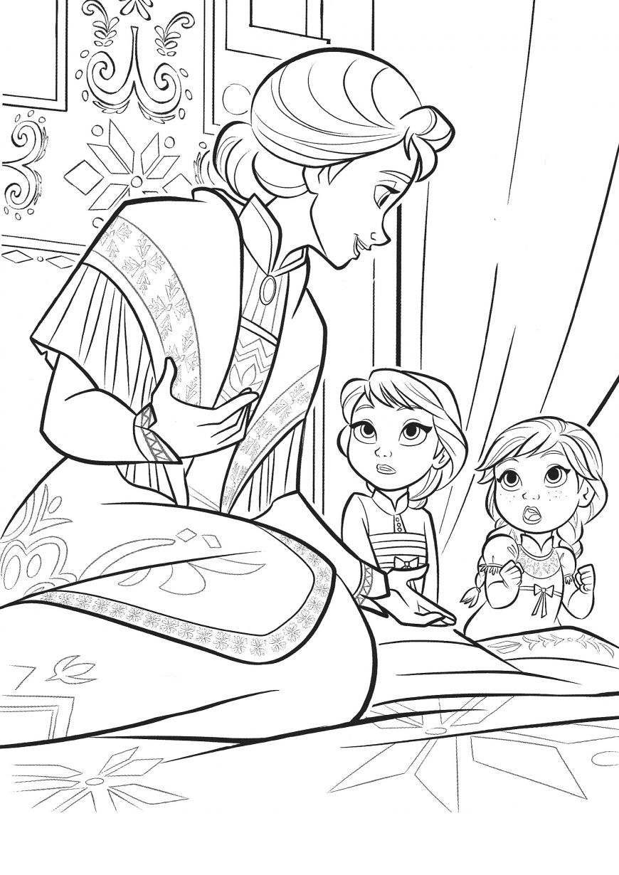 Elsa and Anna Coloring Pages Free Printable 35