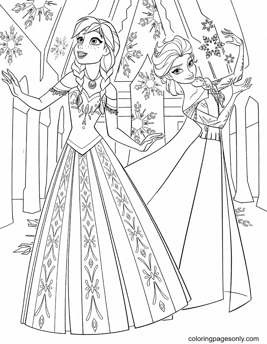 Elsa and Anna Coloring Pages Free Printable 44