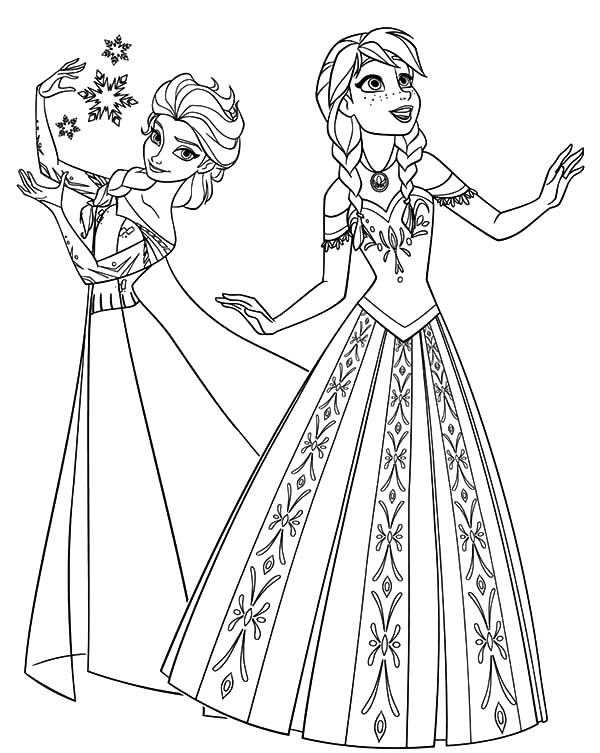 Elsa and Anna Coloring Pages Free Printable 45