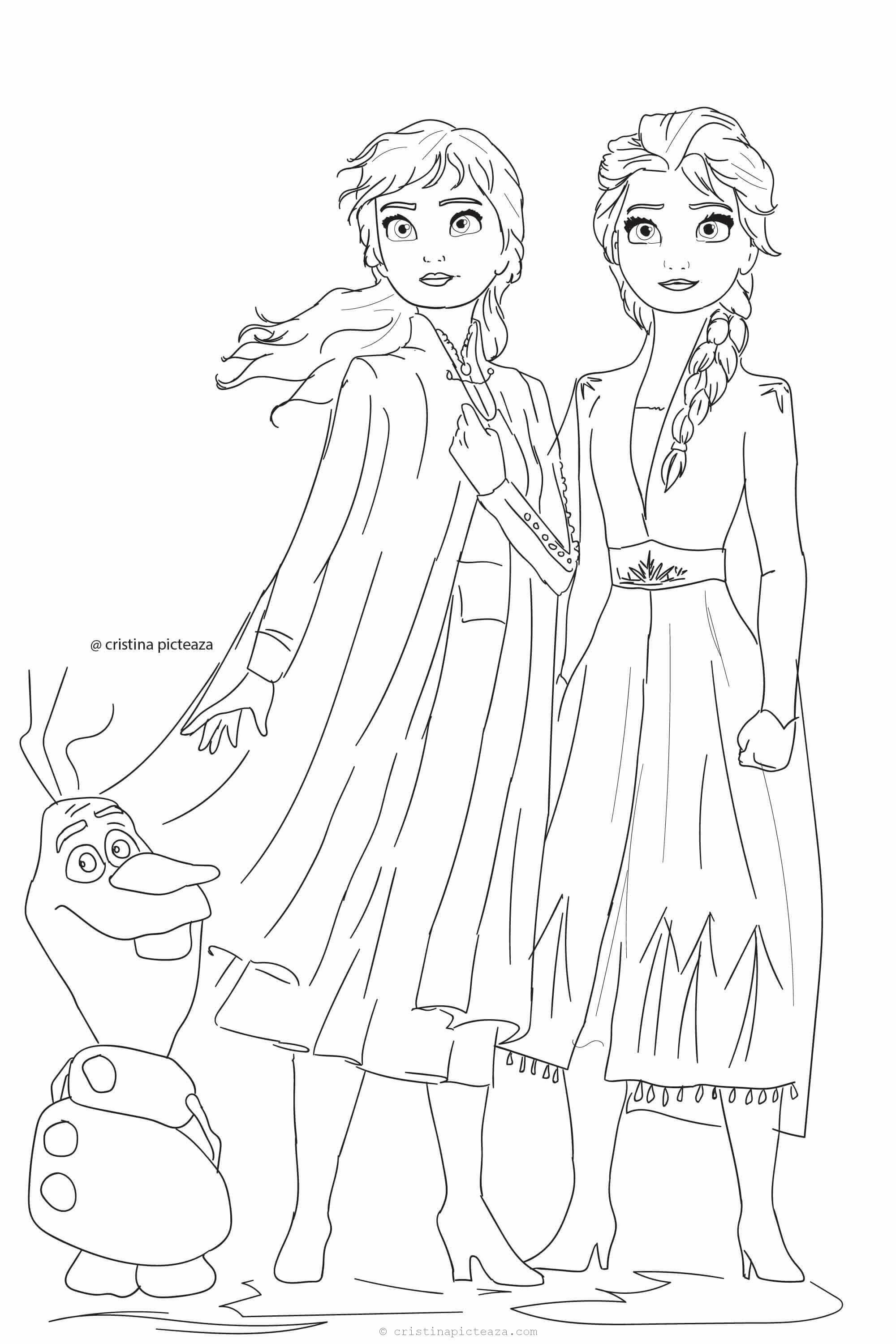 Elsa and Anna Coloring Pages Free Printable 48