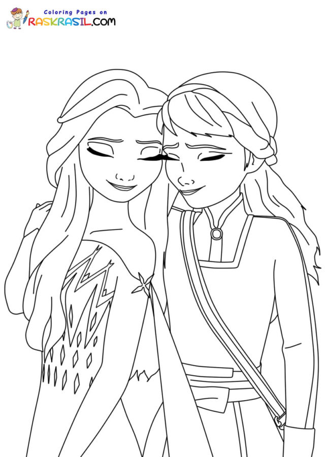 Elsa and Anna Coloring Pages Free Printable 51