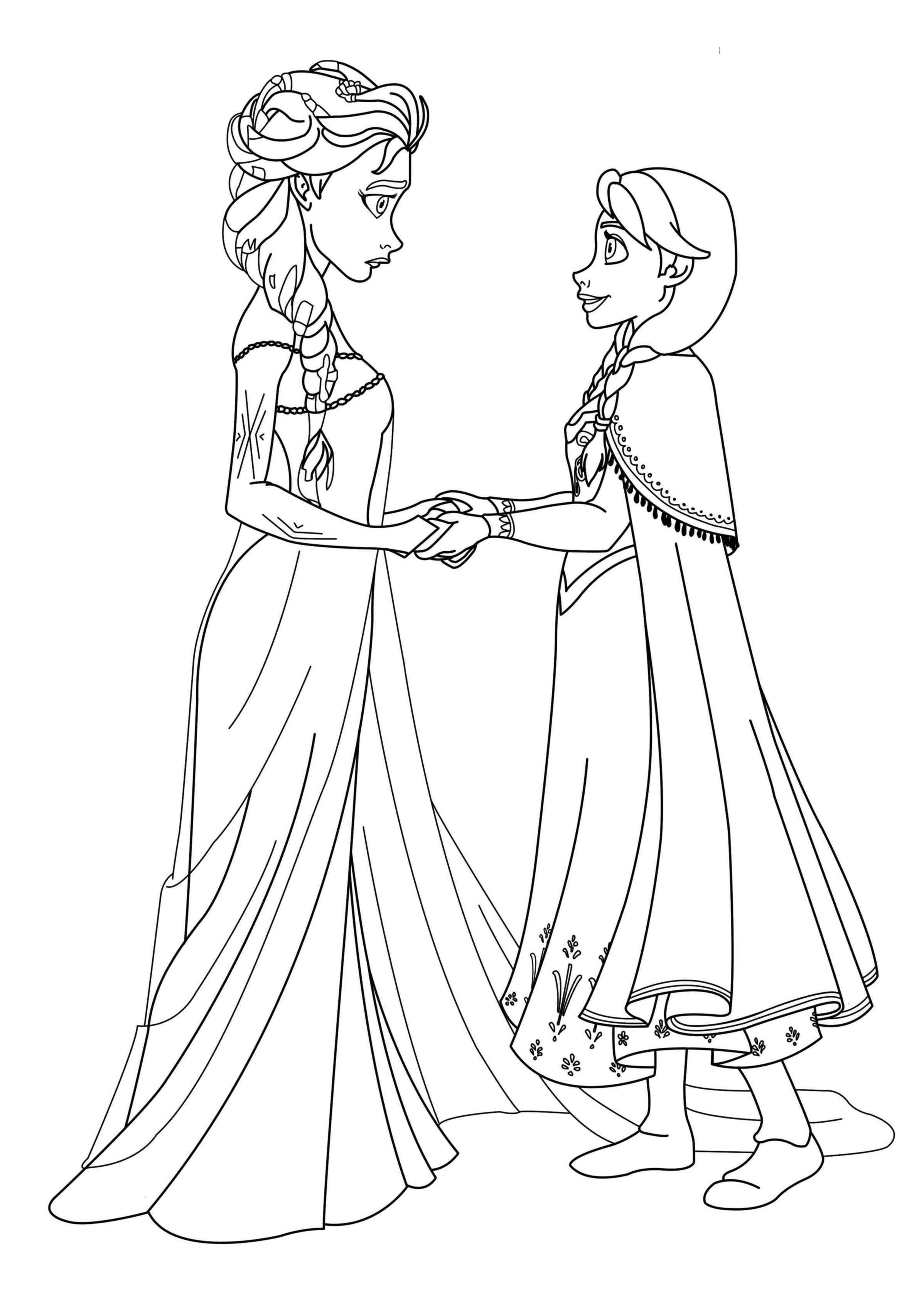 Elsa and Anna Coloring Pages Free Printable 52