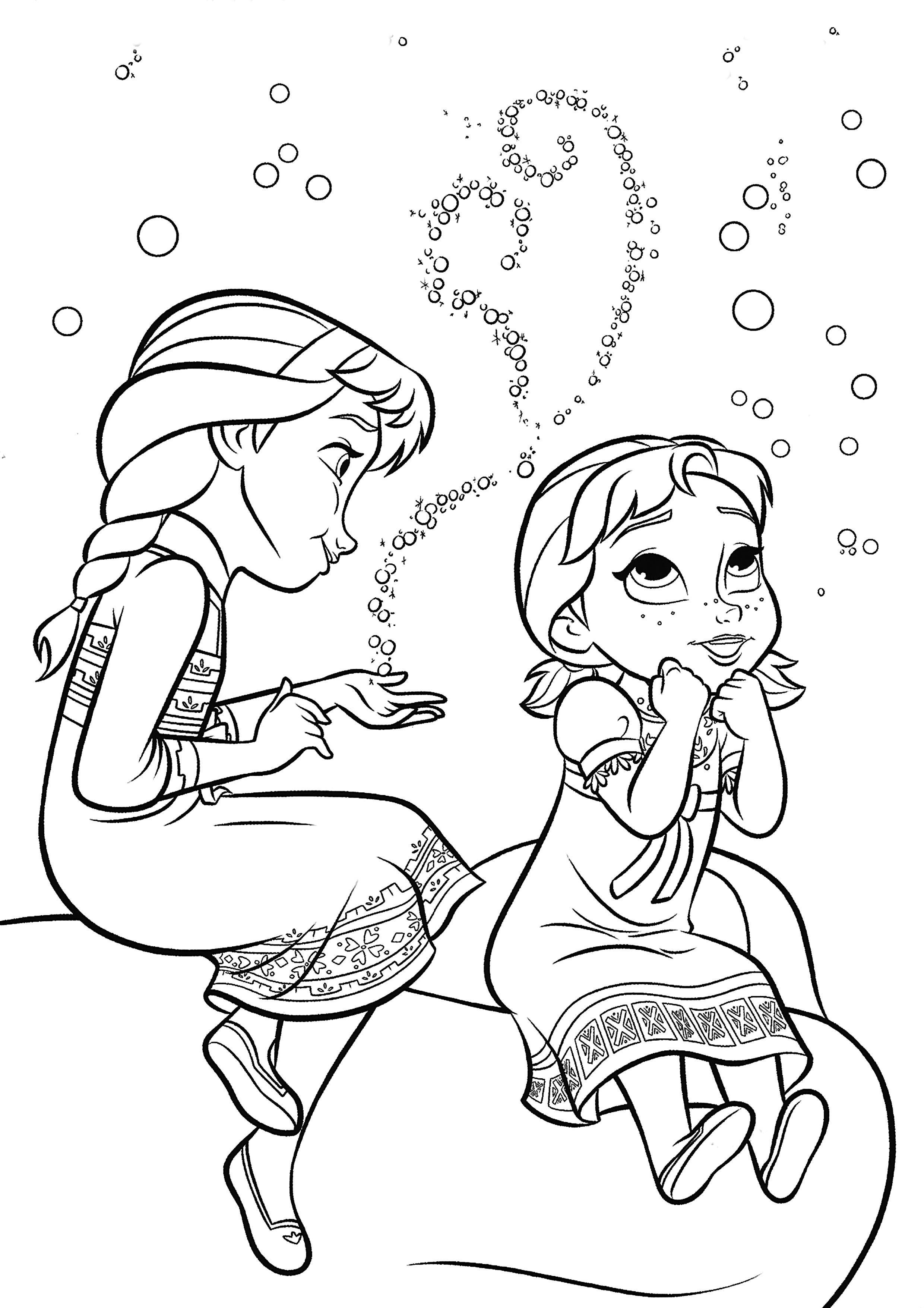 Elsa and Anna Coloring Pages Free Printable 53