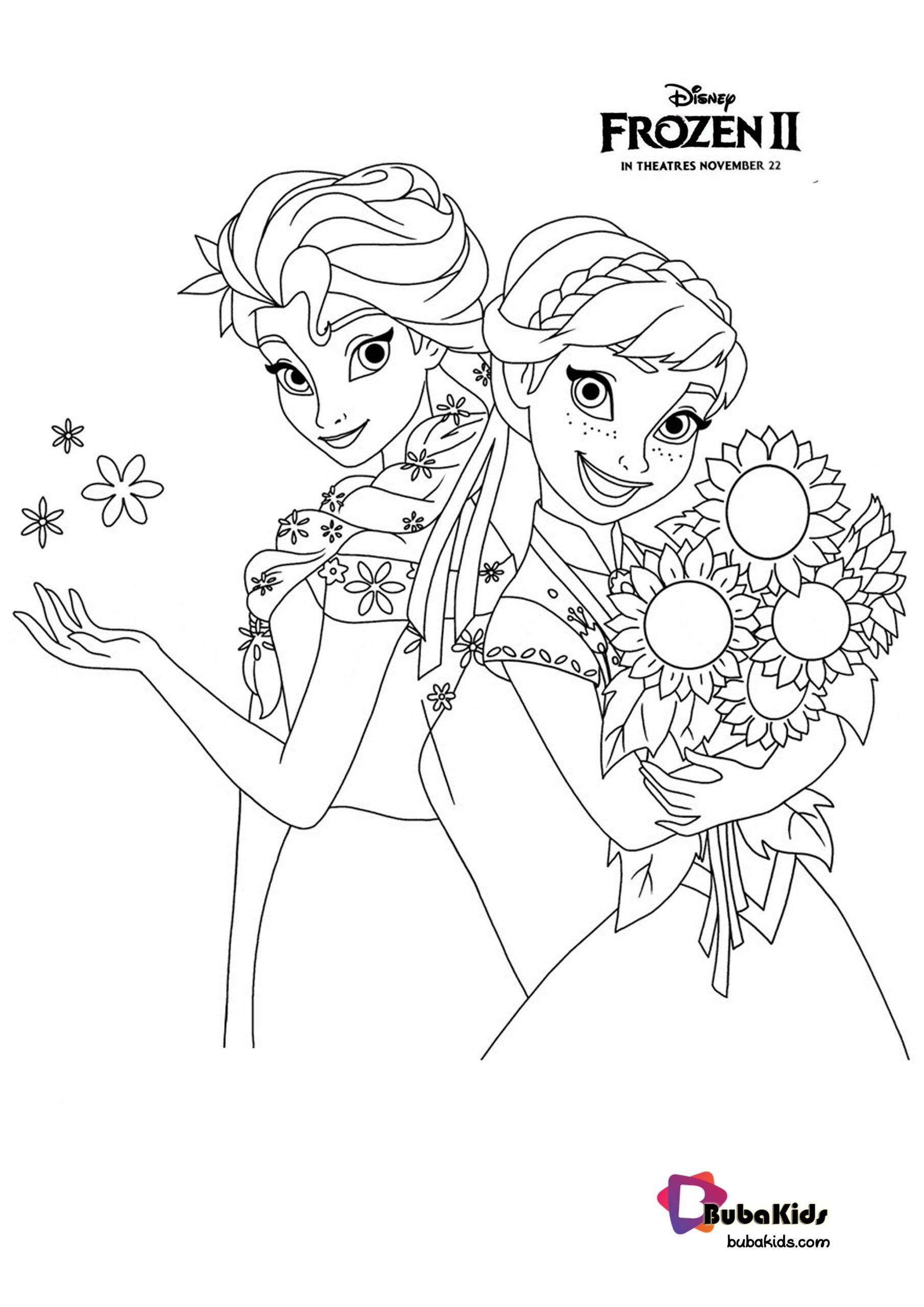 Elsa and Anna Coloring Pages Free Printable 57