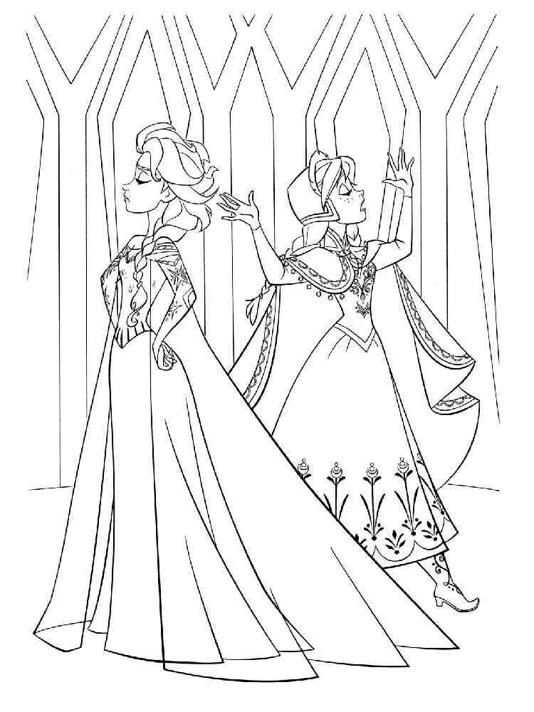 Elsa and Anna Coloring Pages Free Printable 62