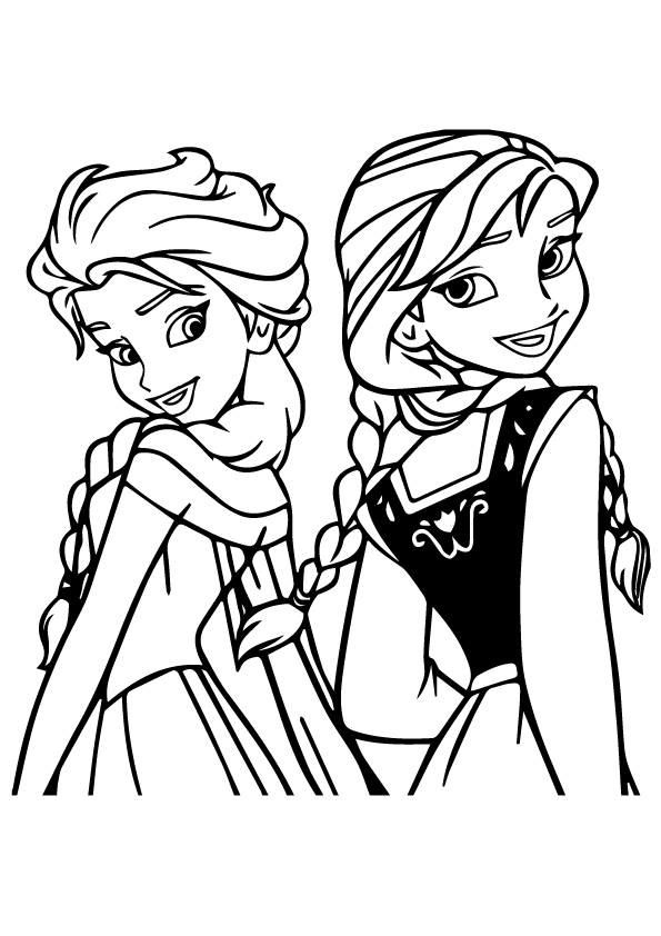 Elsa and Anna Coloring Pages Free Printable 69