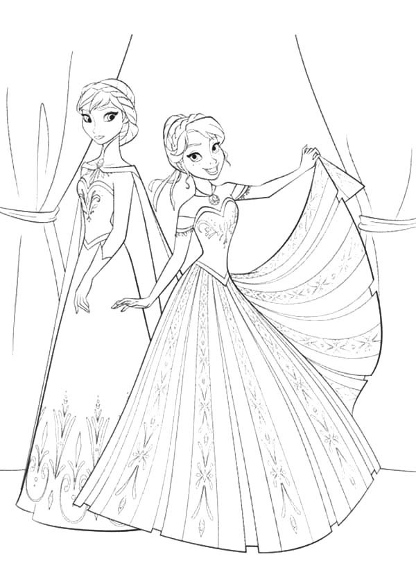 Elsa and Anna Coloring Pages Free Printable 71