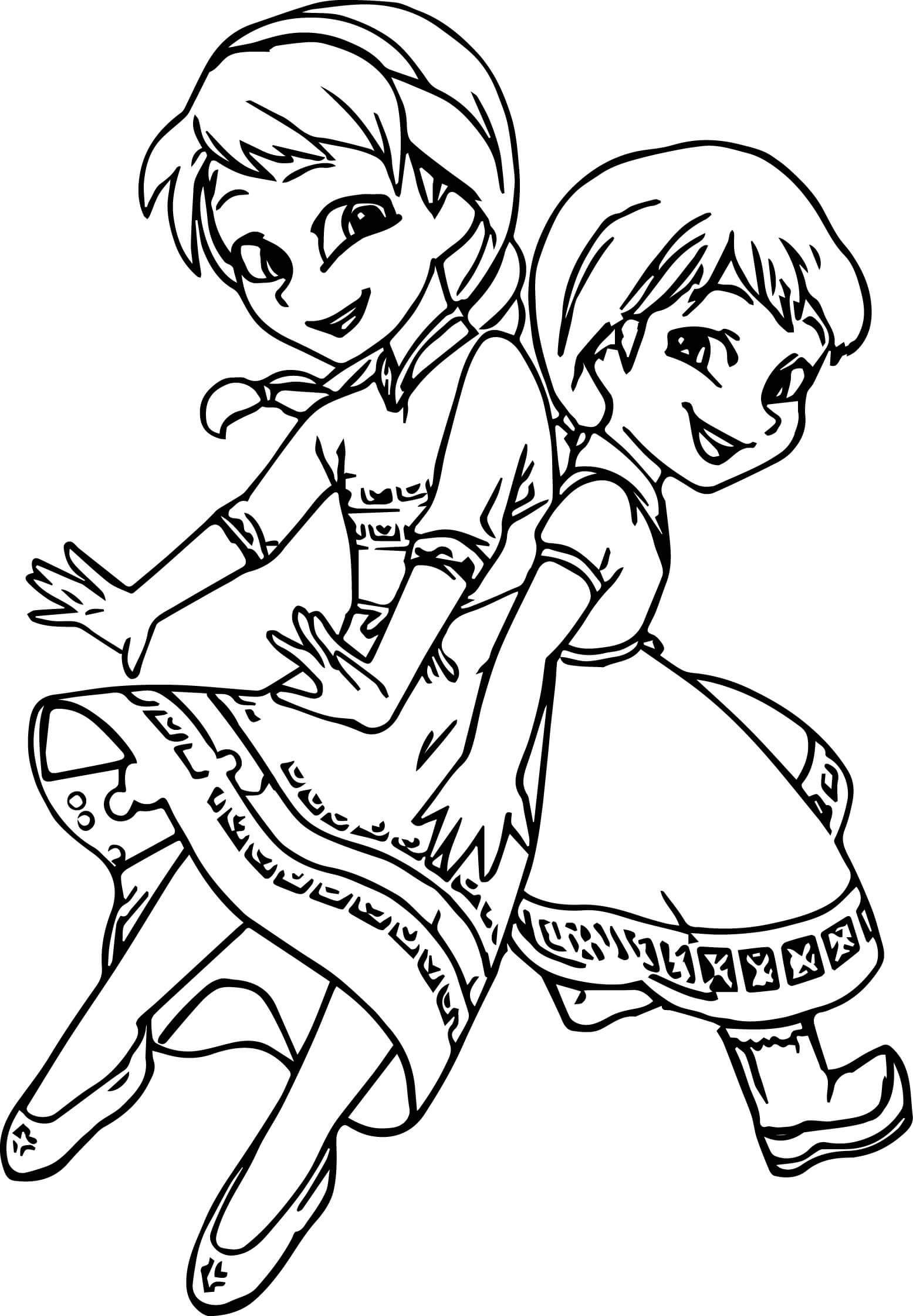 Elsa and Anna Coloring Pages Free Printable 76