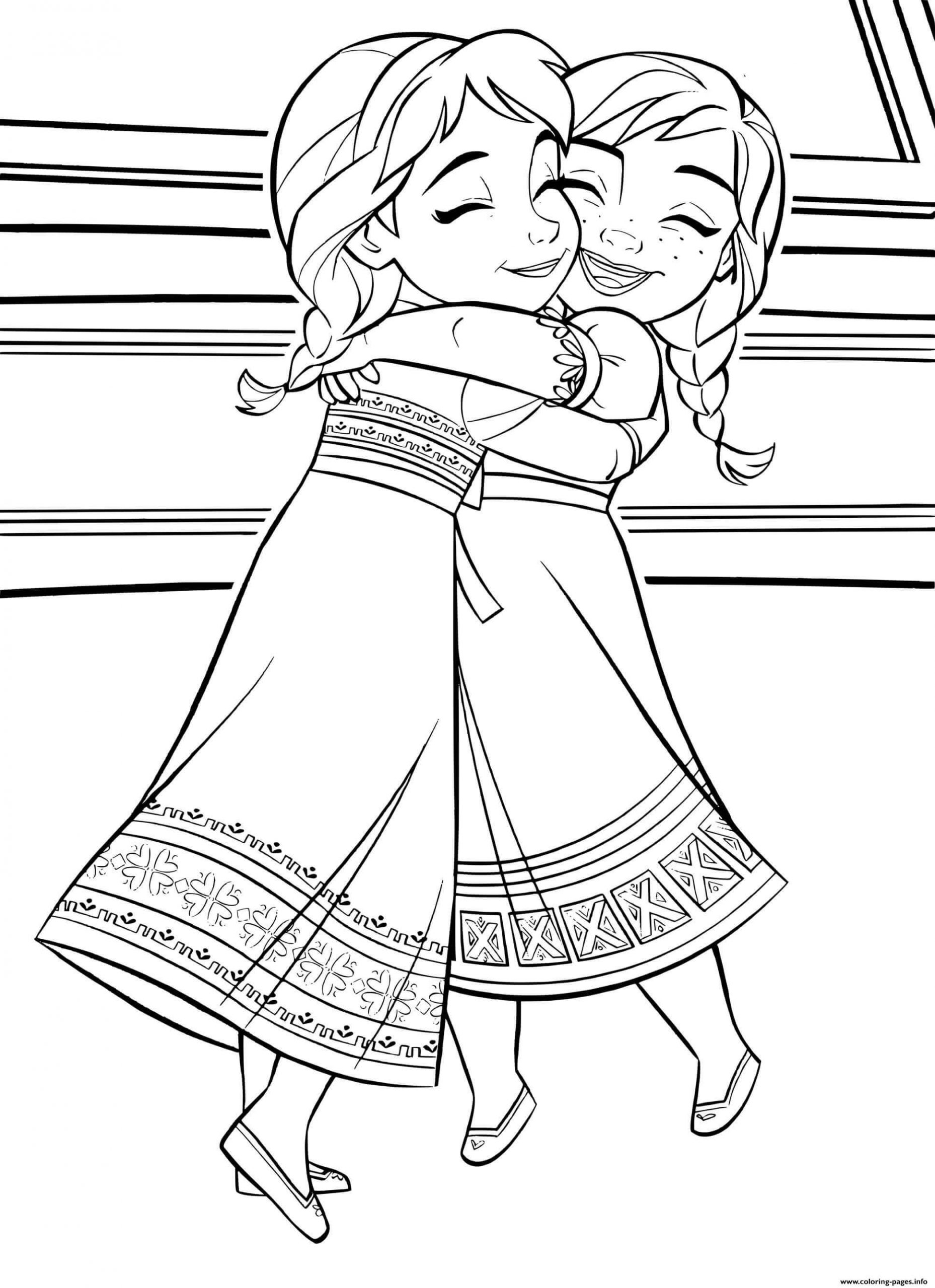 Elsa and Anna Coloring Pages Free Printable 78