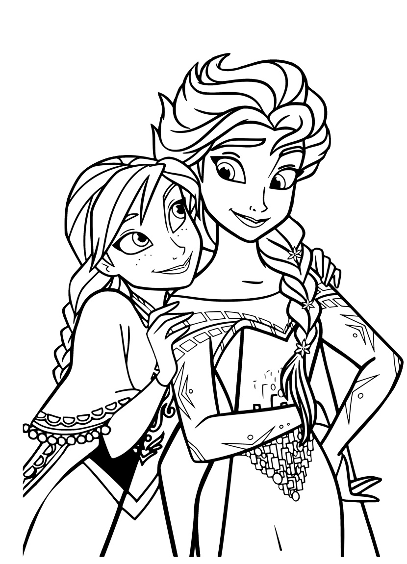 Elsa and Anna Coloring Pages Free Printable 79