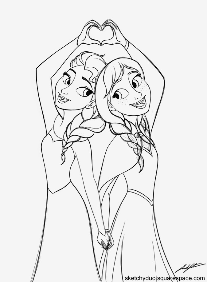 Elsa and Anna Coloring Pages Free Printable 80