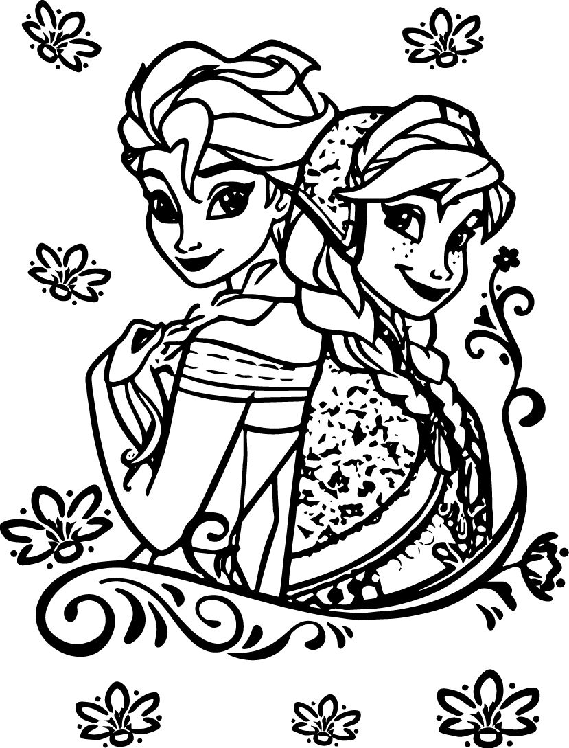 Elsa and Anna Coloring Pages Free Printable 85