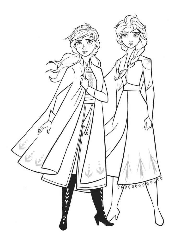 Elsa and Anna Coloring Pages Free Printable 87