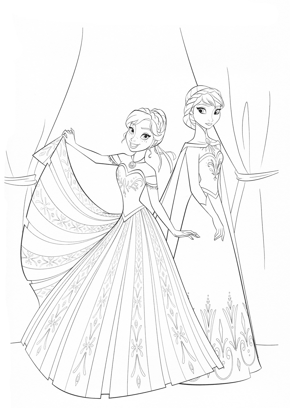 Elsa and Anna Coloring Pages Free Printable 90