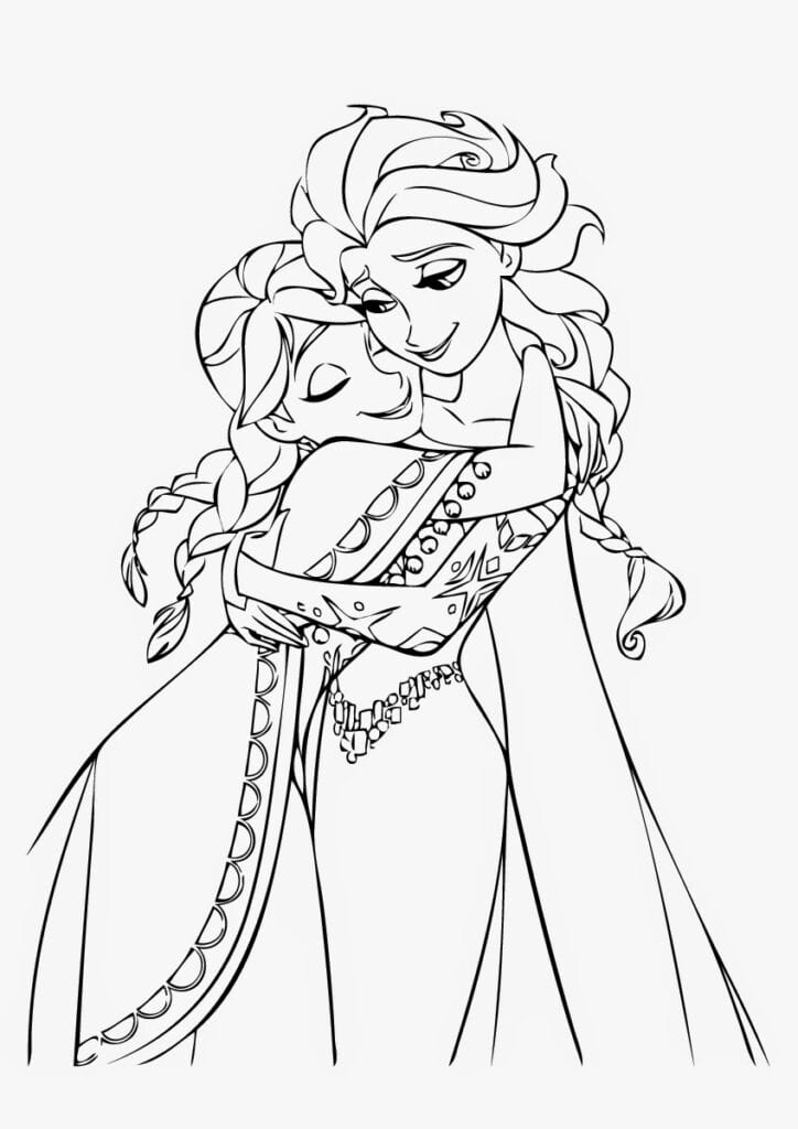 Elsa and Anna Coloring Pages Free Printable 98